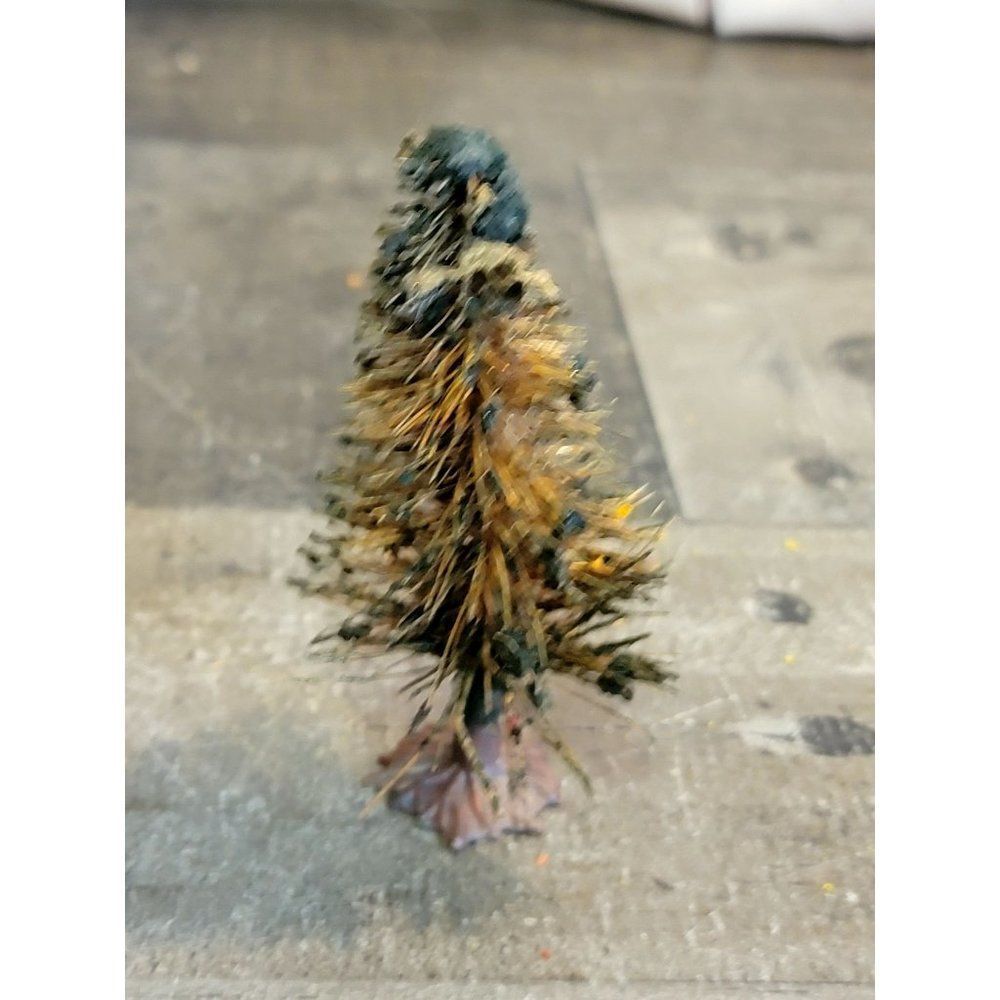 Mini tree yellow orange Village accessory Xmas‎ decor